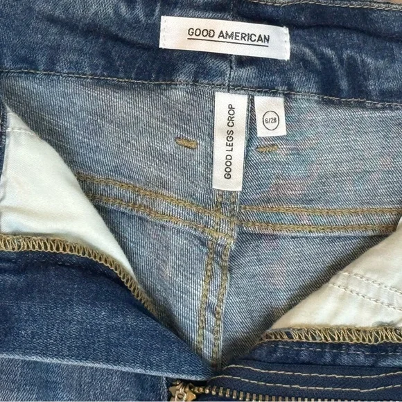 Good American Good Legs Crop High Waist Skinny Jeans Blue261 Size 6/28 - Picture 5 of 7